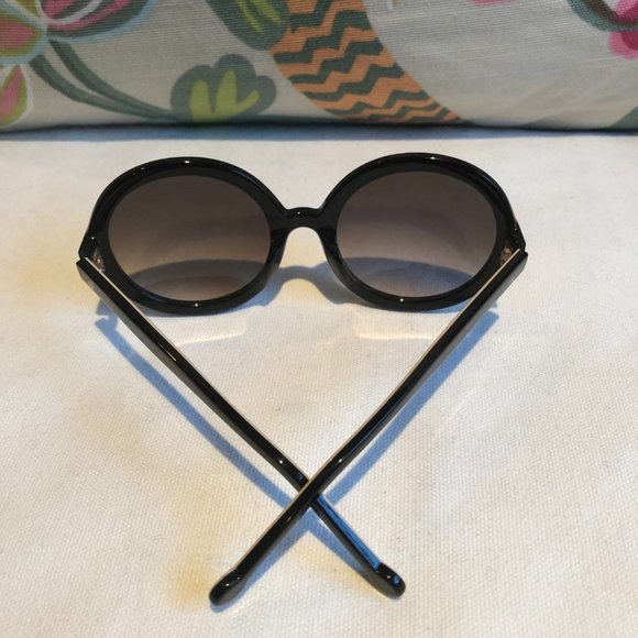 🖤 NEW Carolina Herrera Black Round Sunglasses - Picture 8 of 11